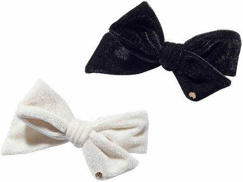 Set Of Two Ribbon Bow Tie Barrettes 