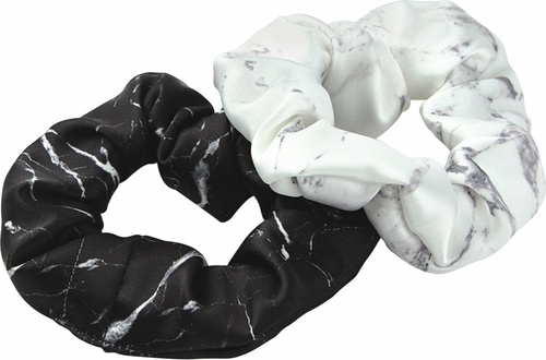 White Marble & Black Marble Scrunchies