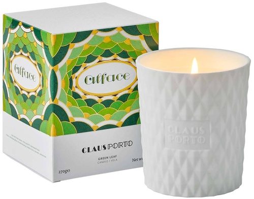 Claus Porto ALFACE Green Leaf Candle