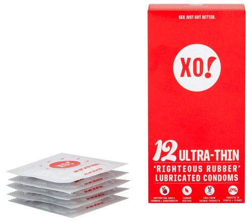 XO! "Righteous Rubber" Condoms, Ultra-thin + Lubricated