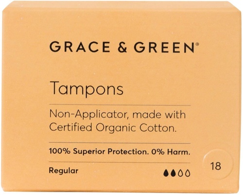 Grace & Green Non-Applicator Tampons Regular