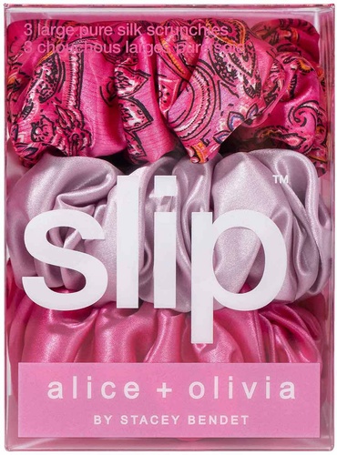 slip x alice + olivia large pure silk scrunchies