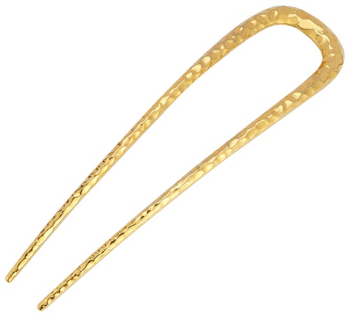 Deborah Pagani Large Hammered DP Pin Oro