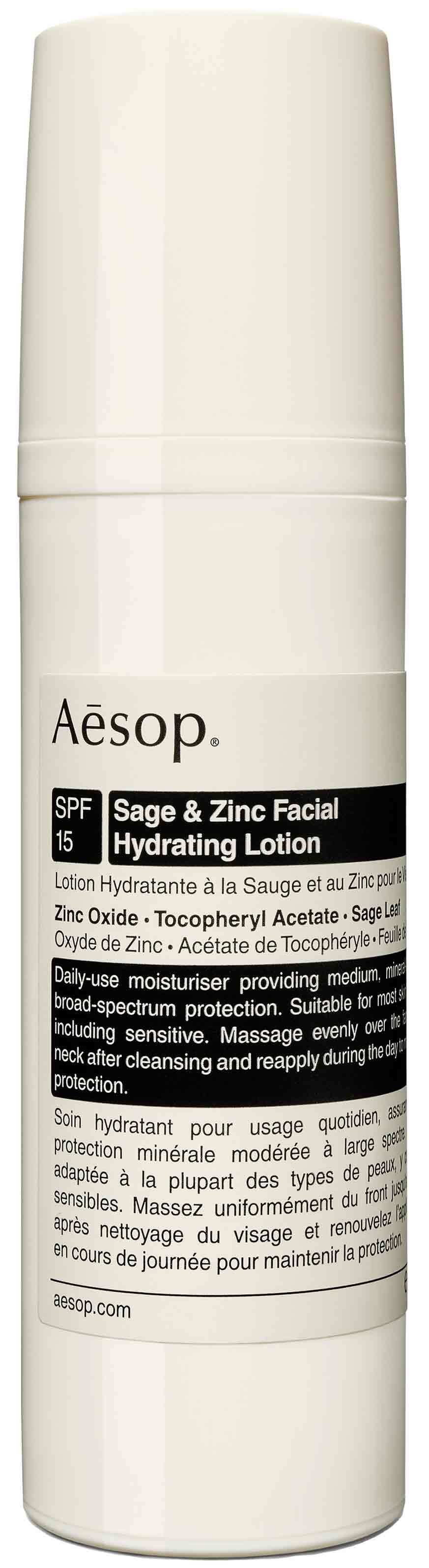 AESOP Sage & Zinc Facial Hydrating Lotion SPF15 » buy online NICHE BEAUTY