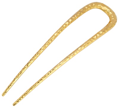 Deborah Pagani Large Hammered DP Pin Gold